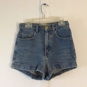 American Apparel high waisted denim shorts